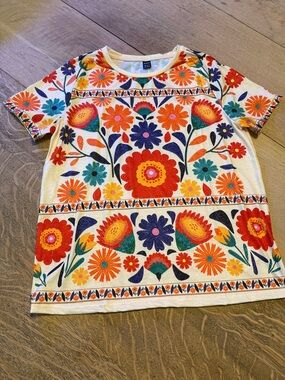 NWOT Boho Floral Short Sleeve Top - Multicolor SHEIN